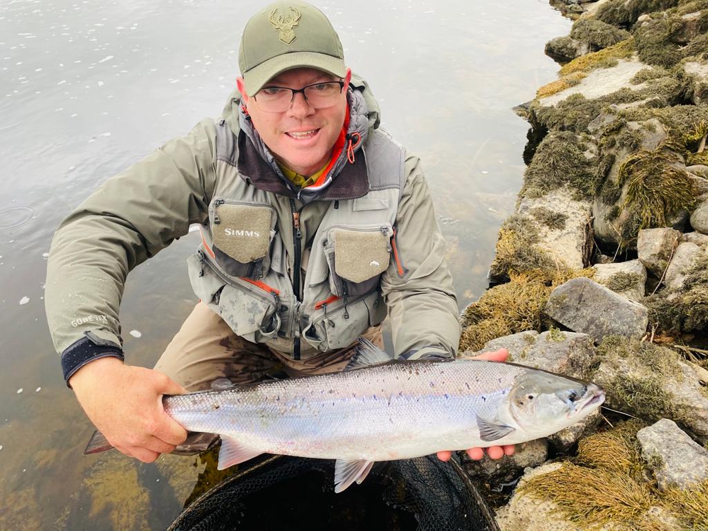 Simon Littlejohn with his 9lbs. fish on Tuesday 27th of April 2021.