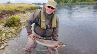 Tony Griffiths with his fish on the 9th of September 2019